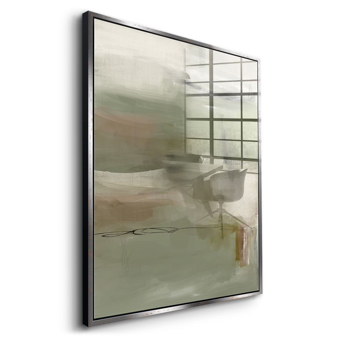 DOTCOMCANVAS Emerald Whispers Acrylglasbild Seitenansicht silberner Rahmen