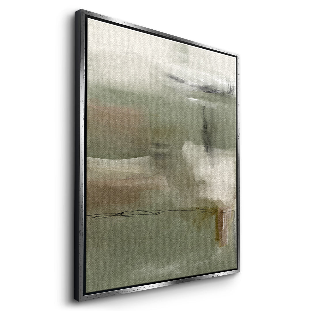 DOTCOMCANVAS Emerald Whispers Leinwandbild Seitenansicht silberner Rahmen