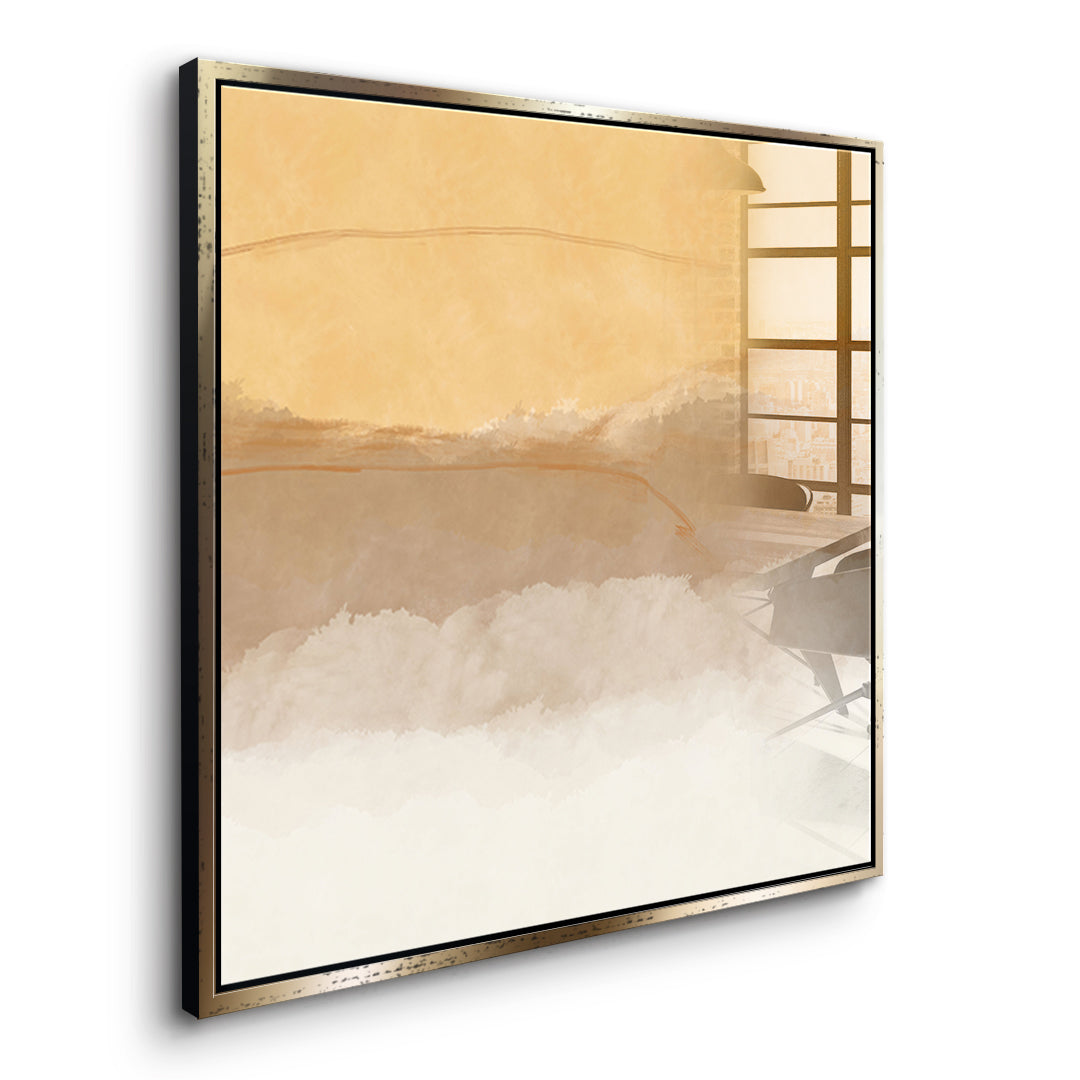 DOTCOMCANVAS In soft time Acrylglasbild Seitenansicht goldener Rahmen