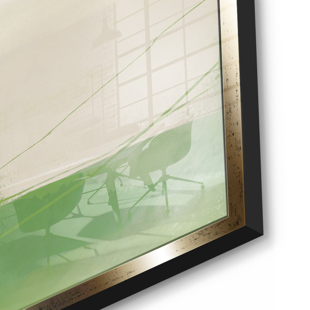 DOTCOMCANVAS What stayed Acrylglasbild Detailansicht goldener Rahmen