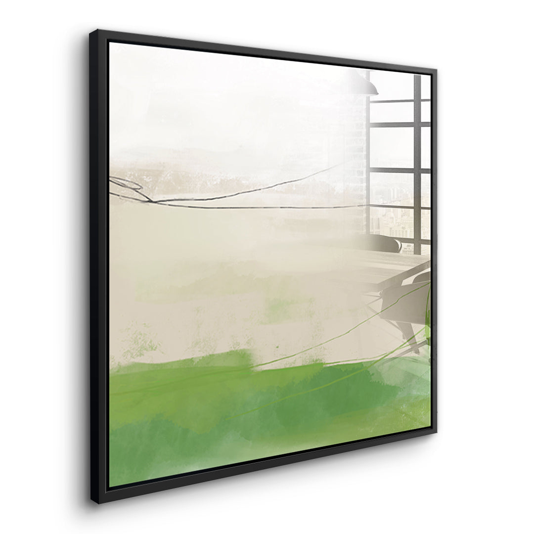 DOTCOMCANVAS What stayed Acrylglasbild Seitenansicht schwarzer Rahmen
