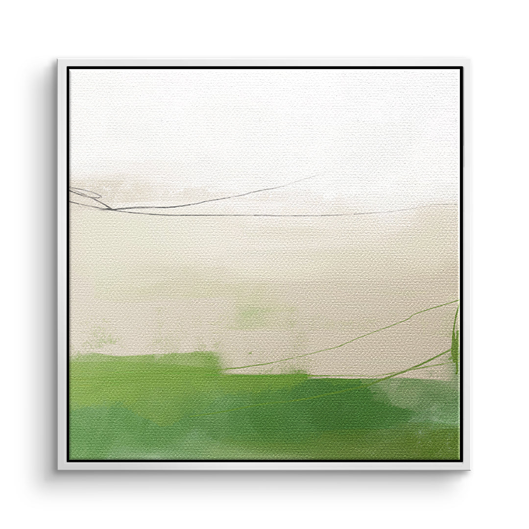 DOTCOMCANVAS What stayed Leinwandbild Vorderansicht weißer Rahmen