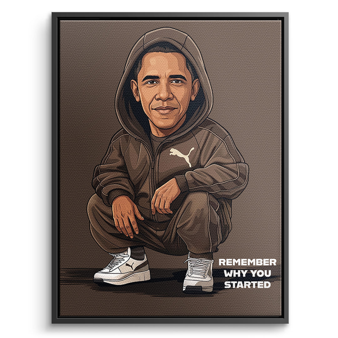 Obama Swag Leinwandbild Schwarz Rahmen