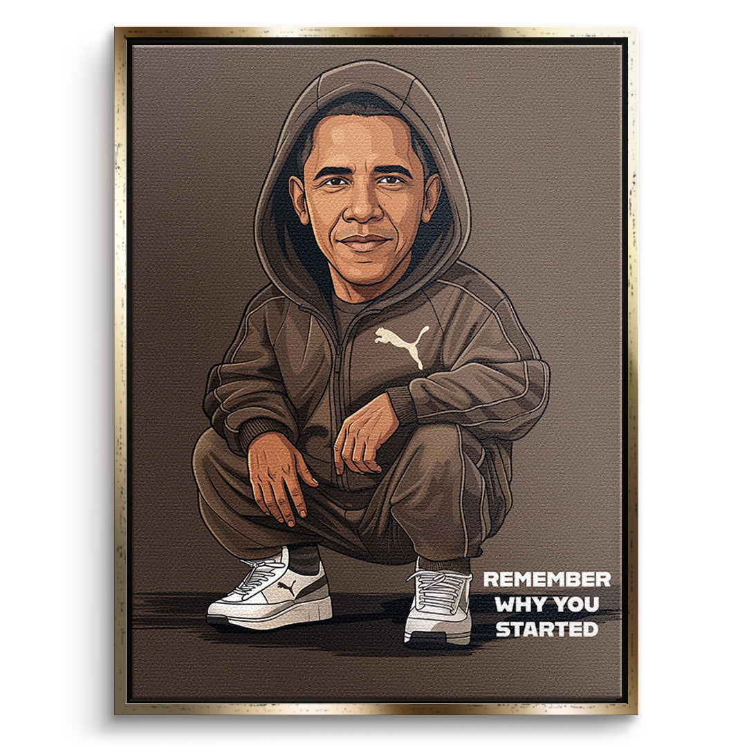 Obama Swag Leinwandbild Gold Rahmen