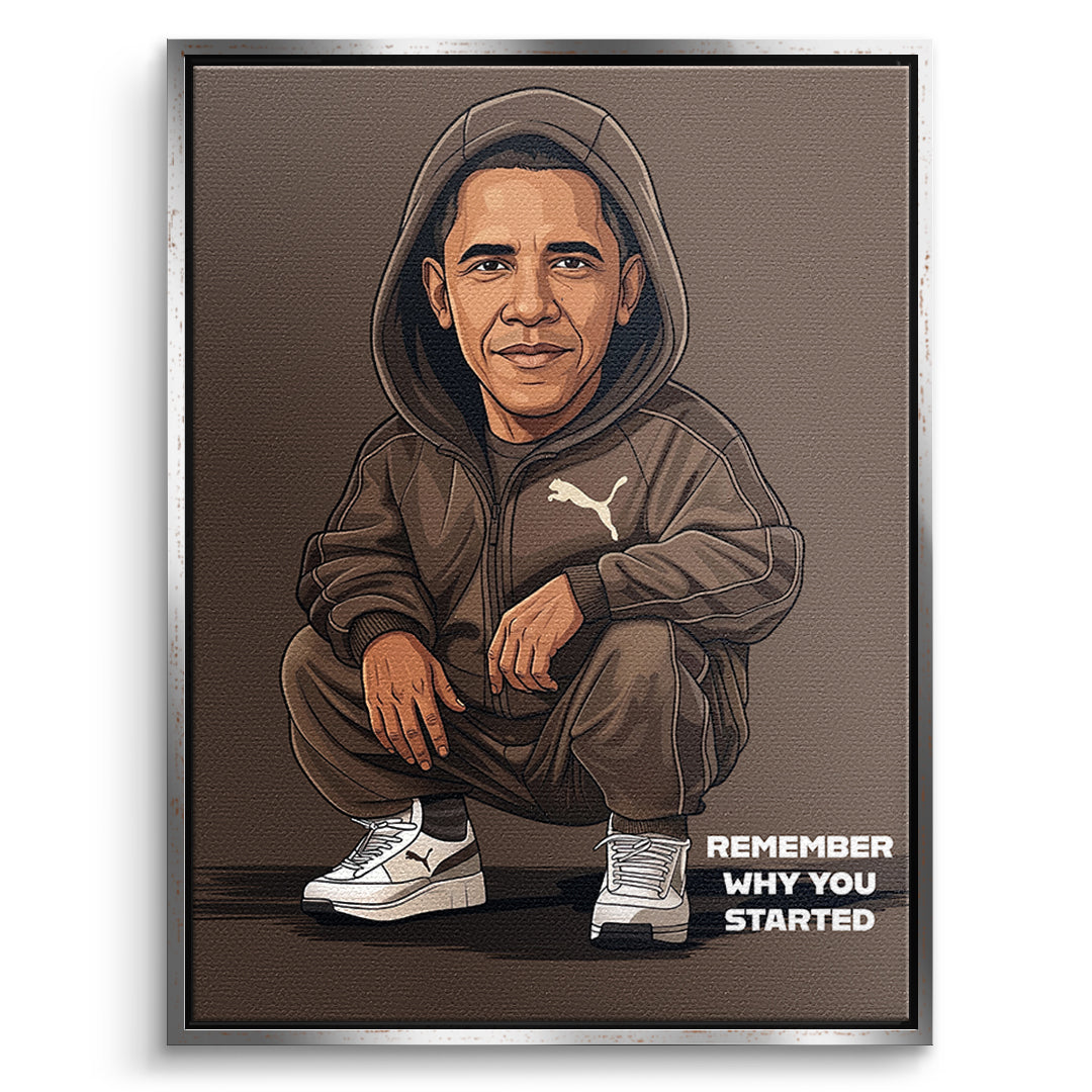 Obama Swag Leinwandbild Silber Rahmen