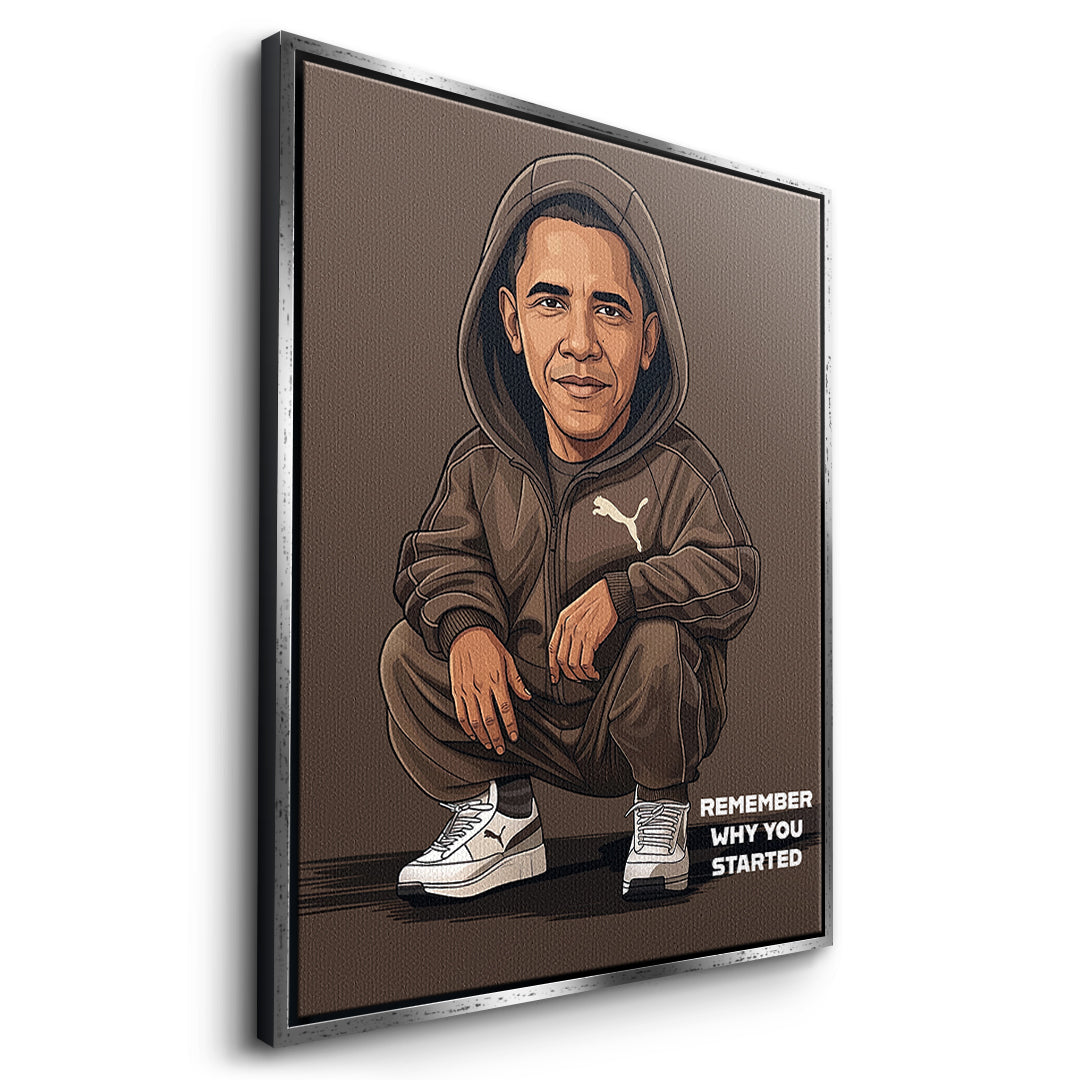 Obama Swag Leinwandbild Seitenansicht Silber