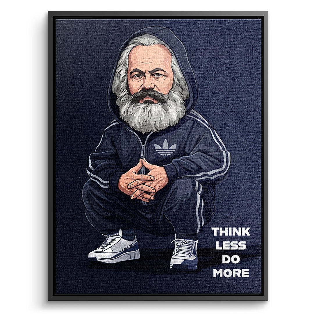 DOTCOMCANVAS Karl Marx Swag Leinwandbild Vorderansicht Schwarz