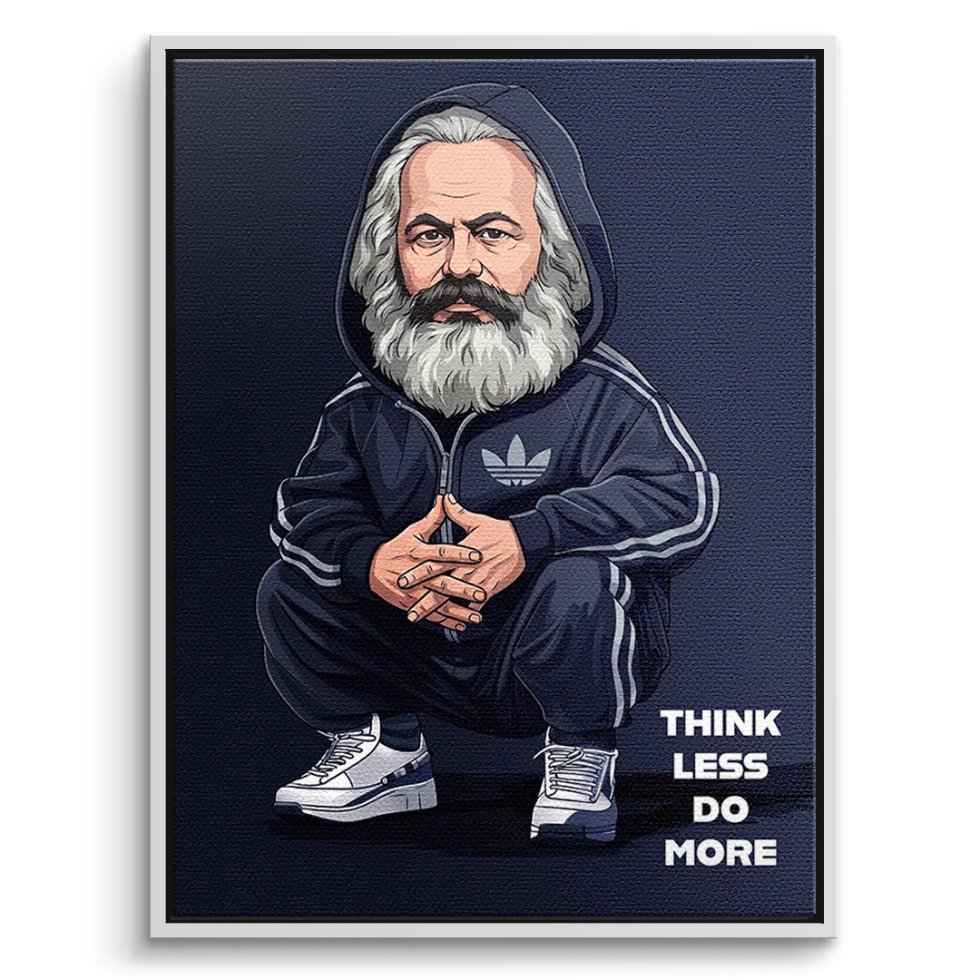 DOTCOMCANVAS Karl Marx Swag Leinwandbild Vorderansicht Weiß