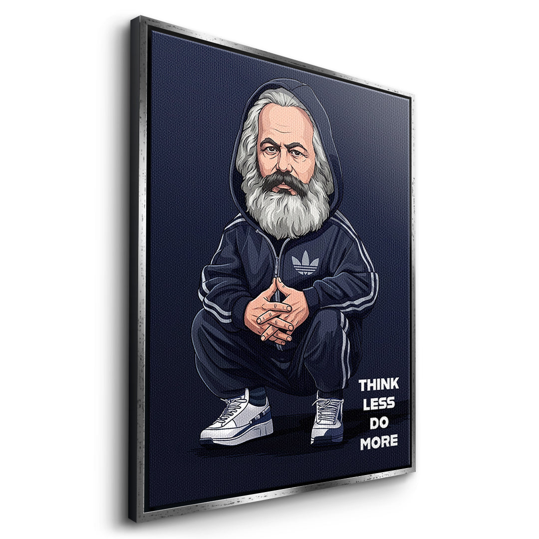 DOTCOMCANVAS Karl Marx Swag Leinwandbild Seitenansicht Silber