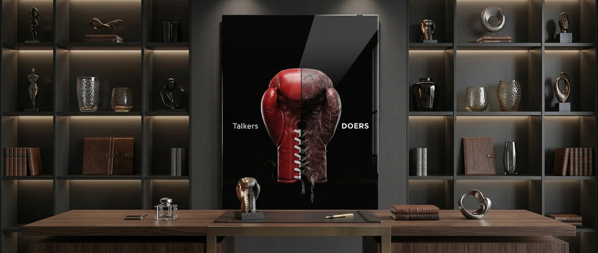 Acrylglasbild Talkers Vs Doers Boxing Website Banner