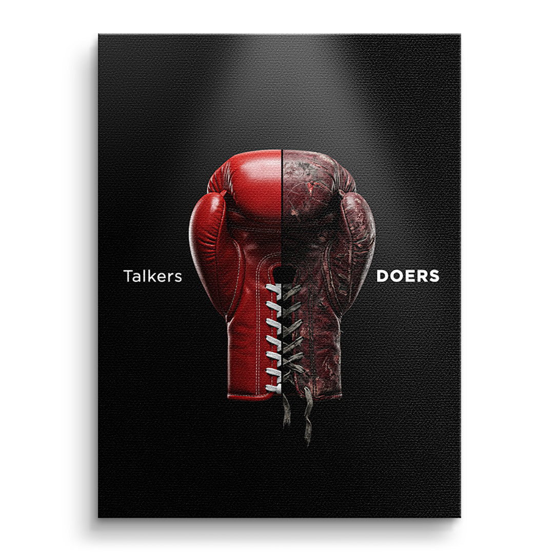 DOTCOMCANVAS Leinwandbild Talkers Vs Doers Boxing ohne Rahmen