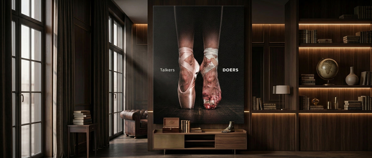 Leinwandbild Talkers Vs Doers Ballet Website Banner
