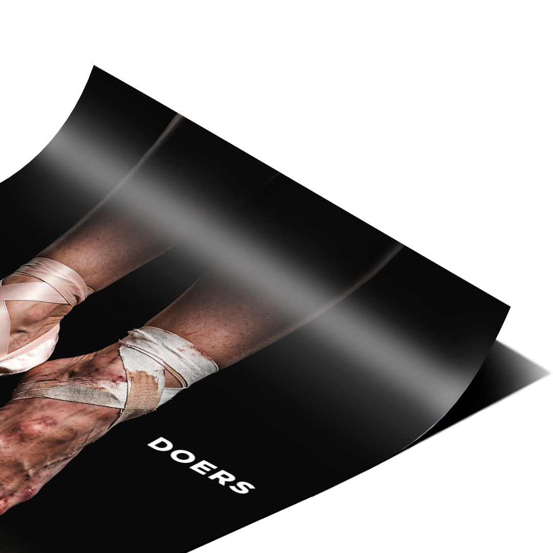 Eckdetail des Posters Talkers Vs Doers Ballet