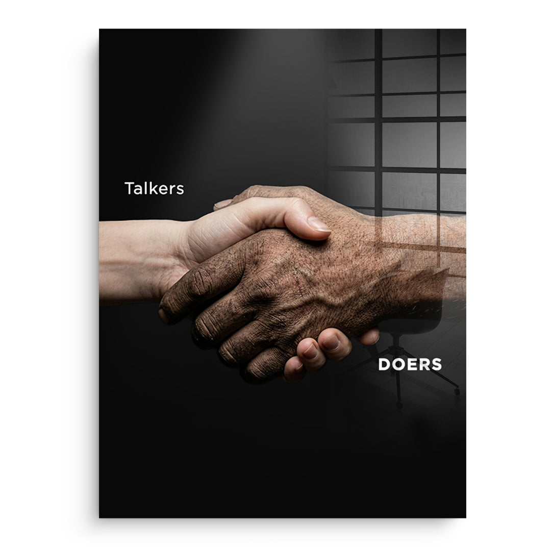 DOTCOMCANVAS Acrylglasbild Talkers Vs Doers Handshake ohne Rahmen