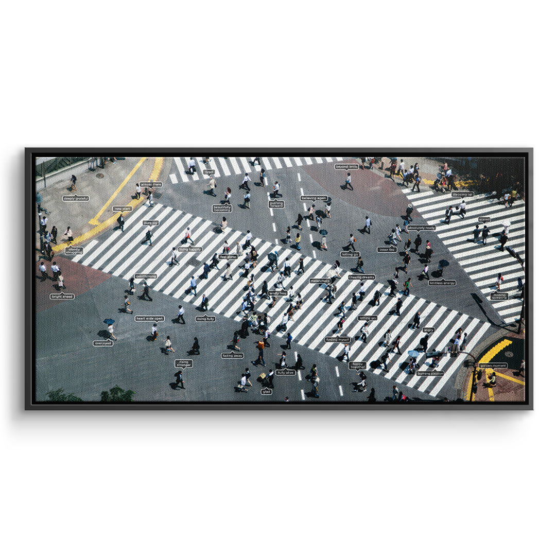 DOTCOMCANVAS Small people thing 2.0 Leinwandbild Vorderansicht schwarzer Rahmen
