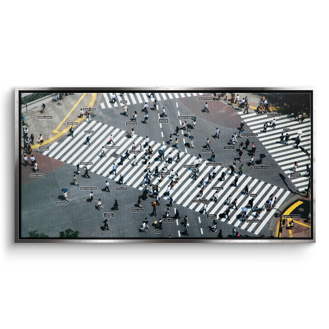 DOTCOMCANVAS Small people thing 2.0 Leinwandbild Vorderansicht Silber
