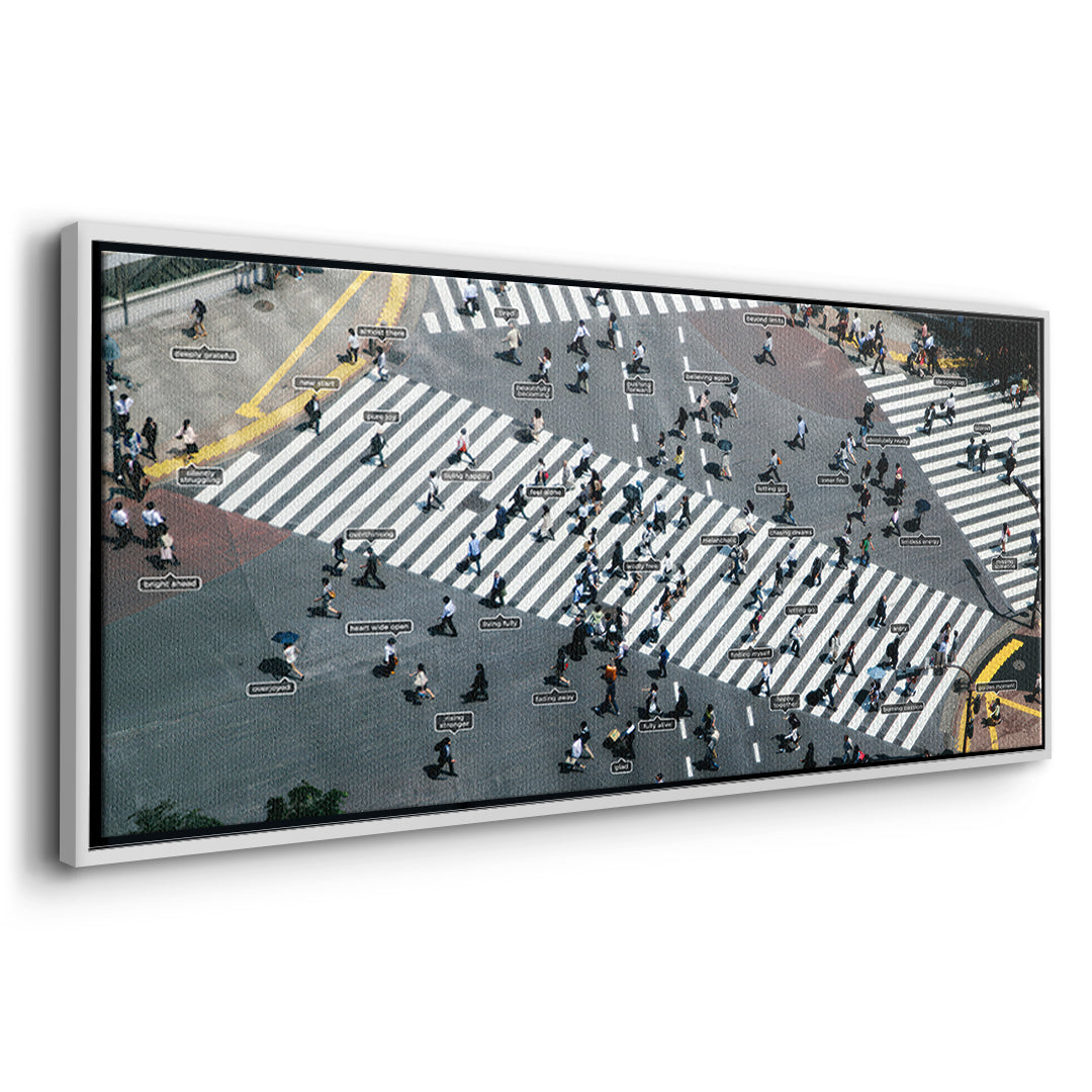 DOTCOMCANVAS Small people thing 2.0 Leinwandbild Seitenansicht weißer Rahmen