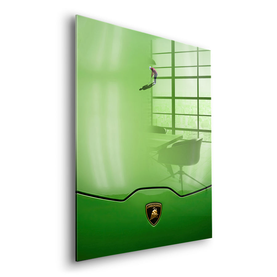 Seitenansicht – Golf on the Hood Acrylglasbild ohne Rahmen