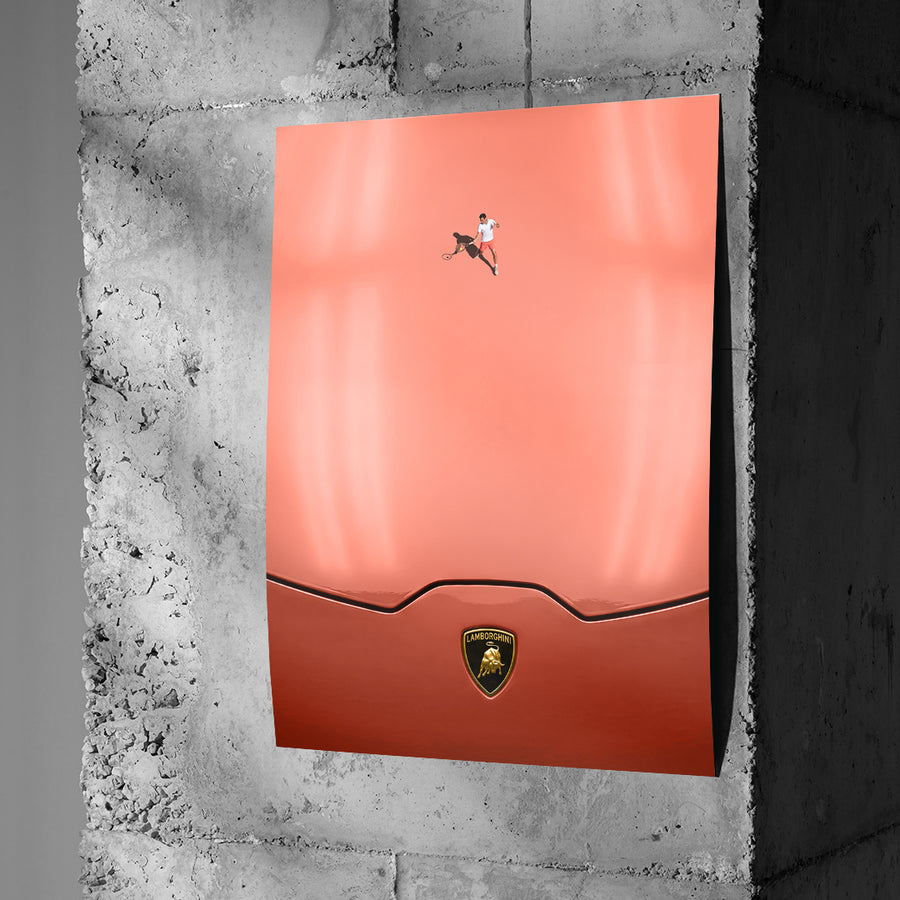 DOTCOMCANVAS Tennis on the Hood Poster Betonwand Ambiente