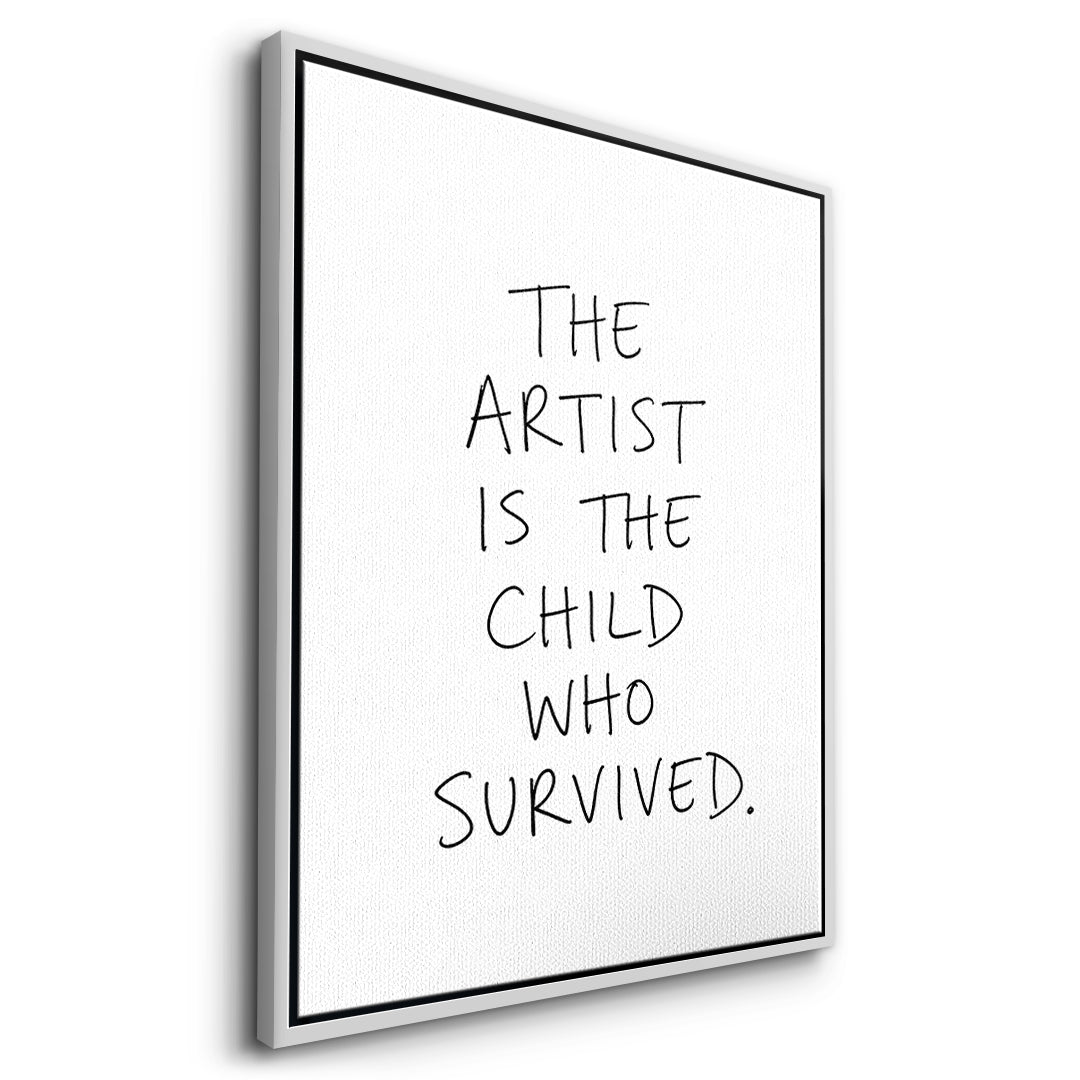DOTCOMCANVAS Survived Leinwandbild Seitenansicht weißer Rahmen