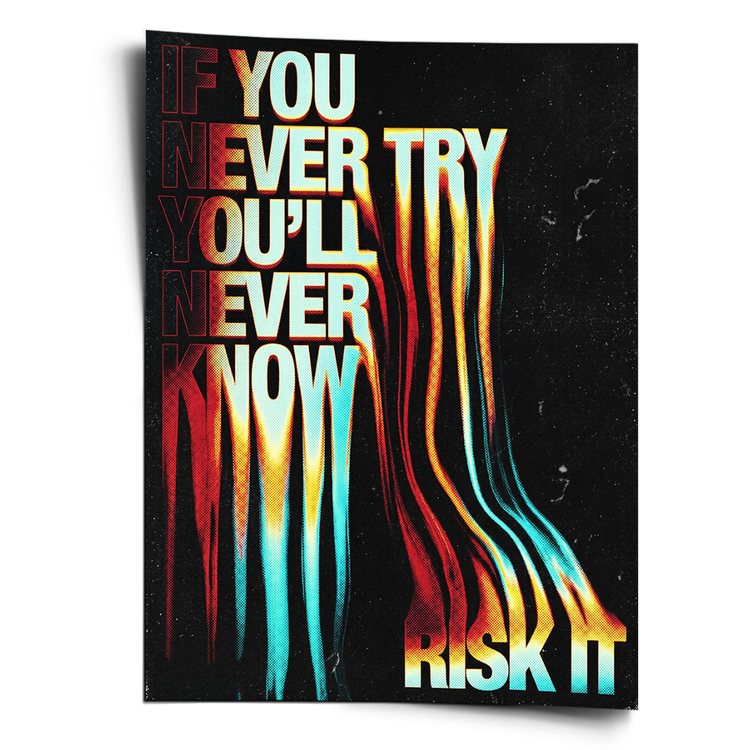 If You Never Try – DOTCOMCANVAS® Premium Poster, Hochformat