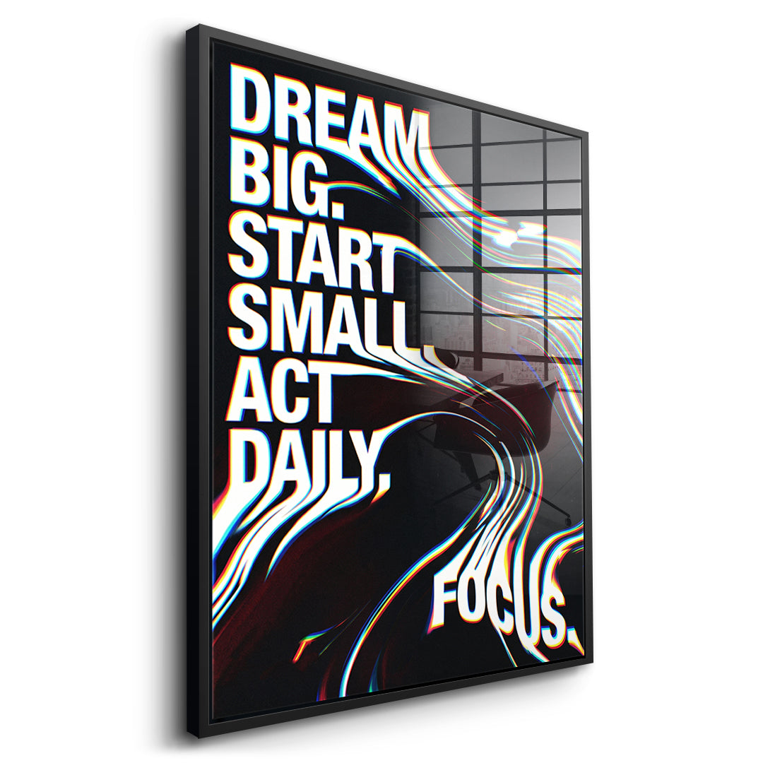 DOTCOMCANVAS Act Daily Acrylglasbild Seitenansicht Schwarzer Rahmen