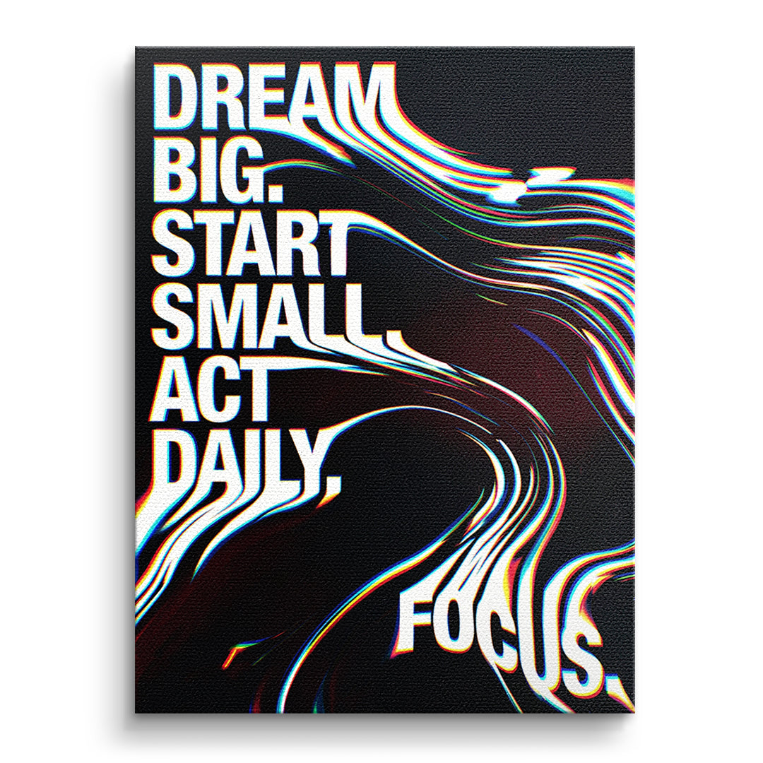 DOTCOMCANVAS Act Daily Leinwandbild Vorderansicht Ohne Rahmen