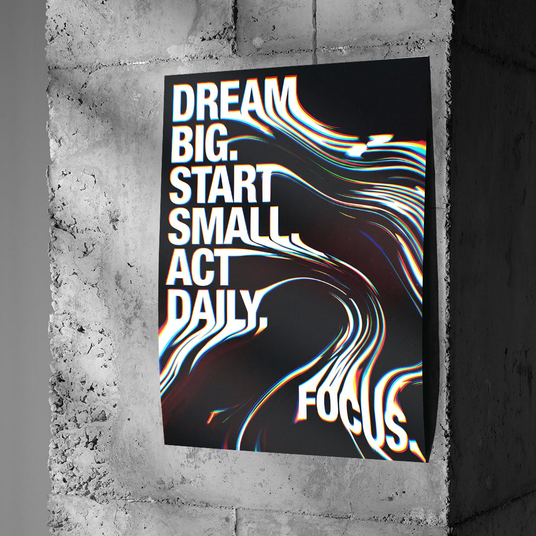 DOTCOMCANVAS Act Daily Poster an Betonwand