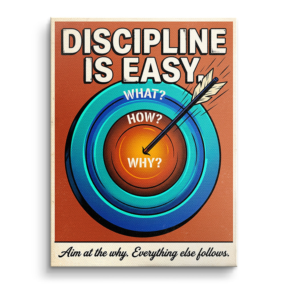 DOTCOMCANVAS Leinwandbild Discipline Is Easy ohne Rahmen