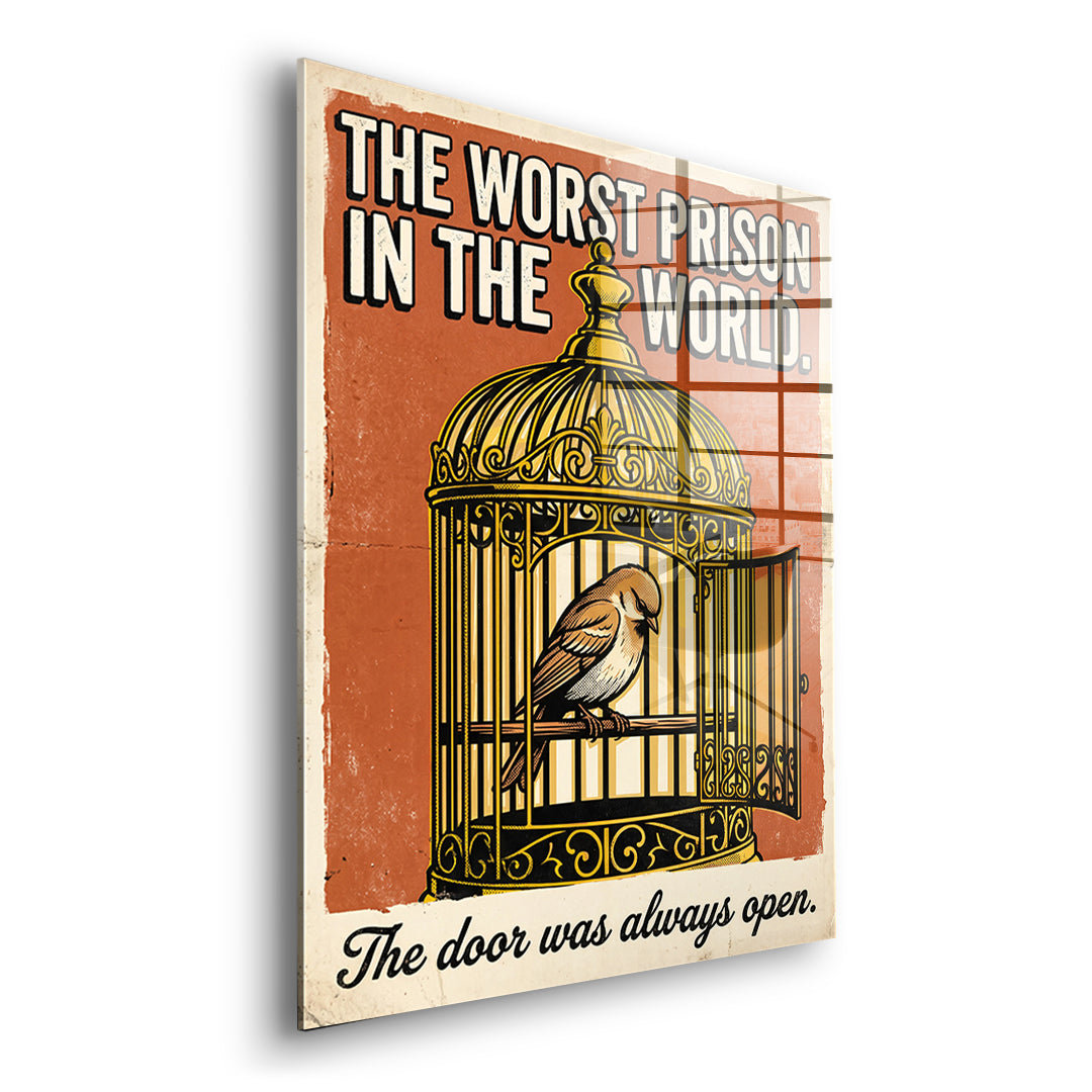 Seitenansicht des Acrylglasbilds The Worst Prison In The World ohne Rahmen