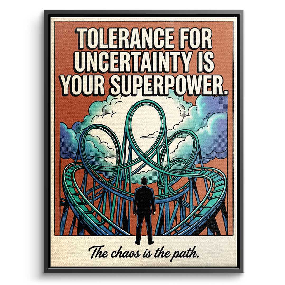 DOTCOMCANVAS Leinwandbild Tolerance For Uncertainty im schwarzen Premium-Rahmen