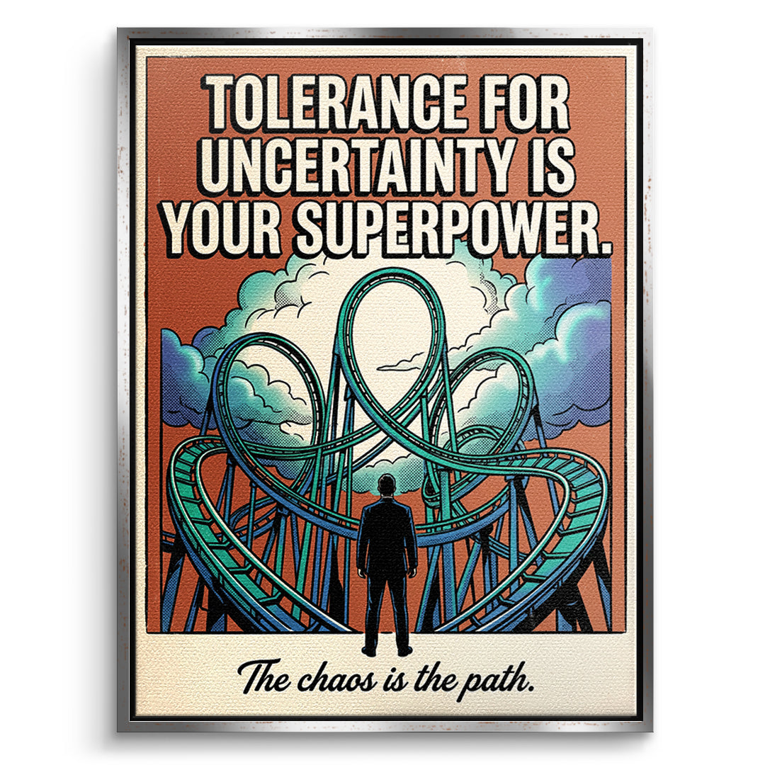 DOTCOMCANVAS Leinwandbild Tolerance For Uncertainty im silbernen Premium-Rahmen