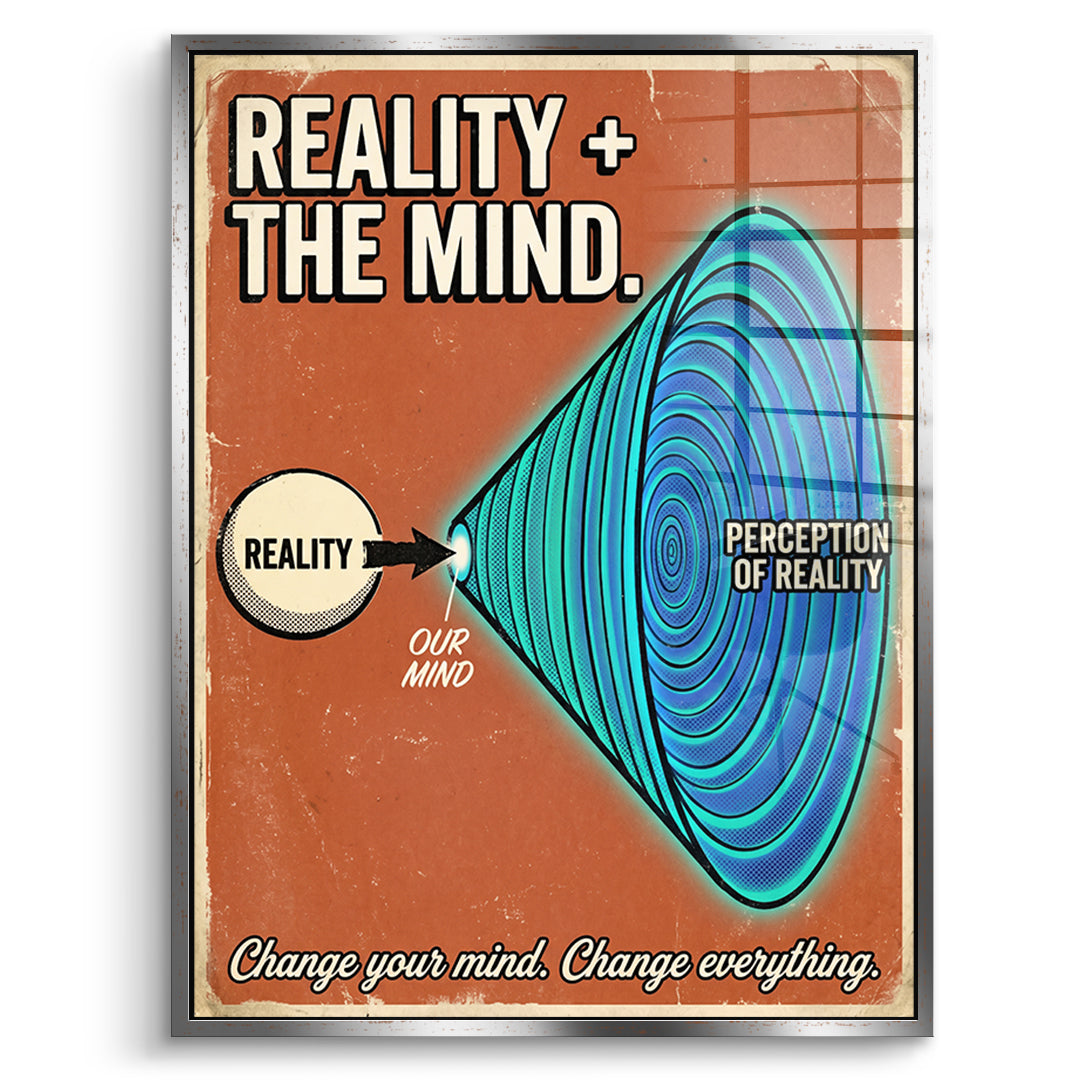 DOTCOMCANVAS Acrylglasbild Reality + The Mind im silbernen Premium-Rahmen