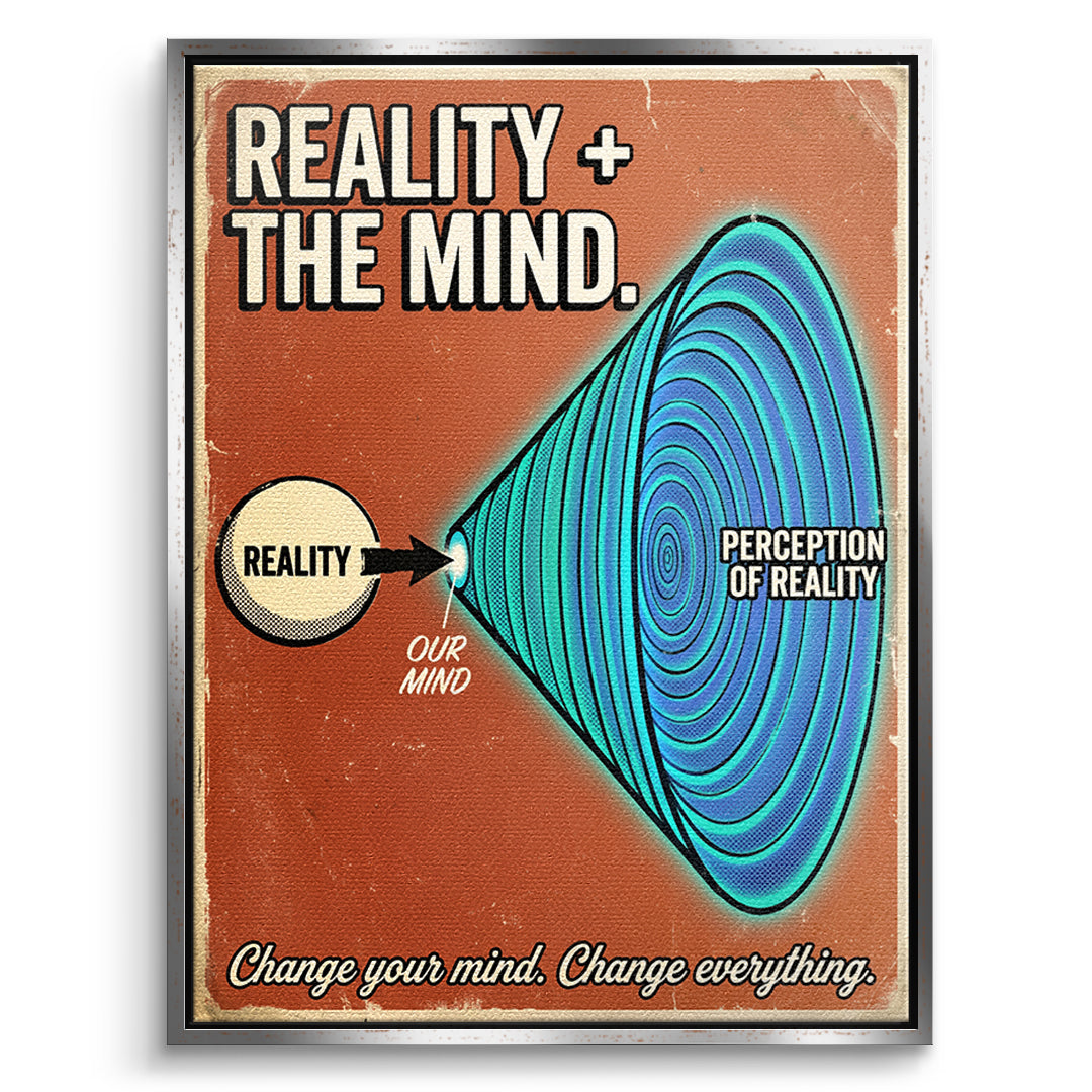DOTCOMCANVAS Leinwandbild Reality + The Mind im silbernen Premium-Rahmen