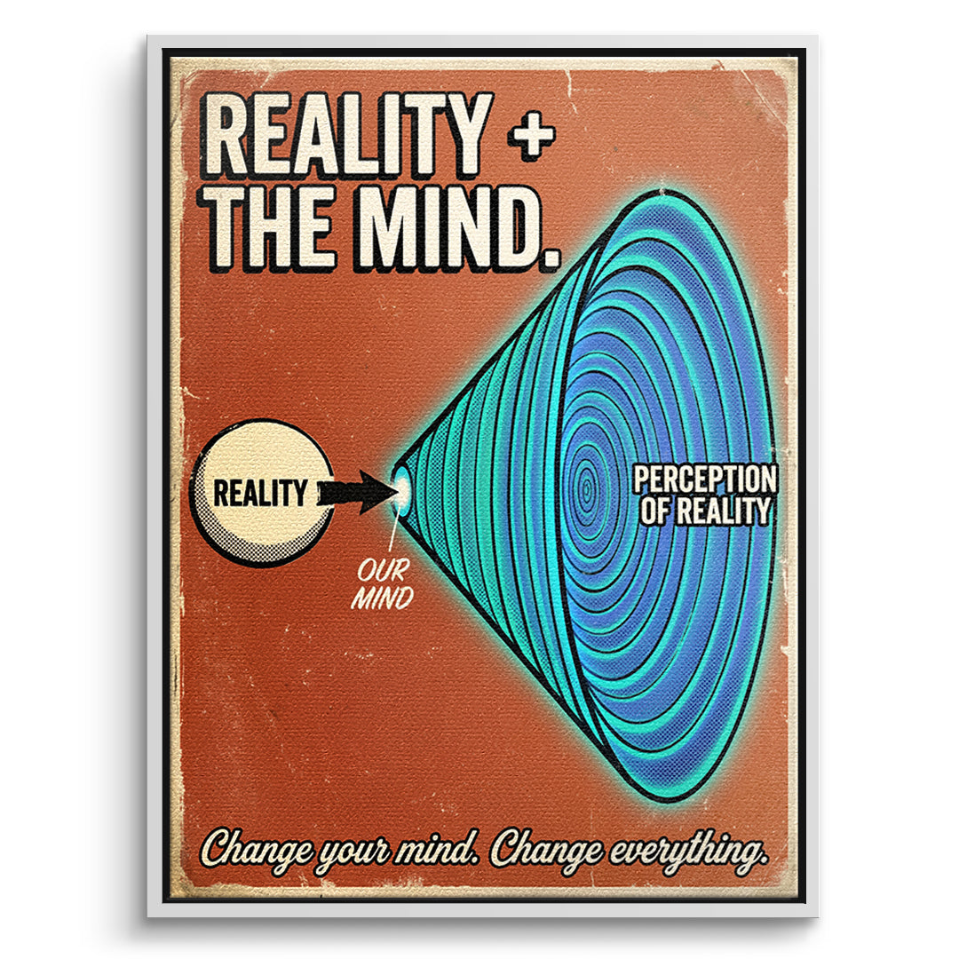 DOTCOMCANVAS Leinwandbild Reality + The Mind im weißen Premium-Rahmen