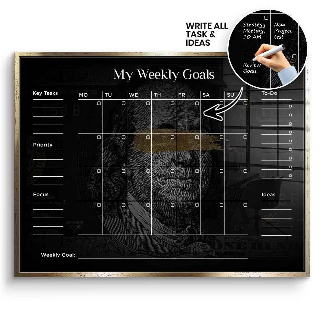 DOTCOMCANVAS Acrylglasbild Success Planner 1.0 (Englisch) im goldenen Premium-Rahmen