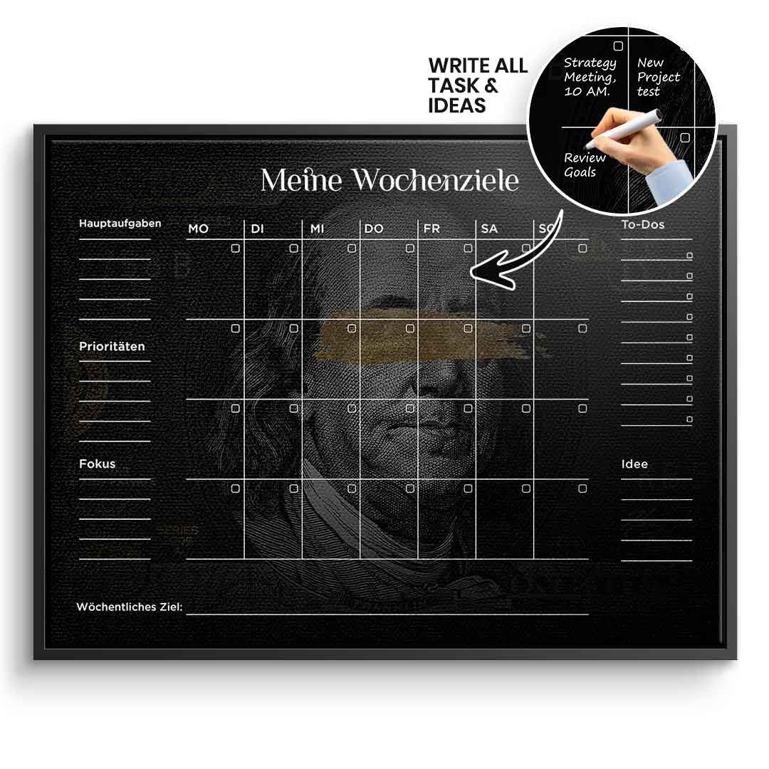 DOTCOMCANVAS Leinwandbild Success Planner 1.0 (Deutsch) im schwarzen Premium-Rahmen