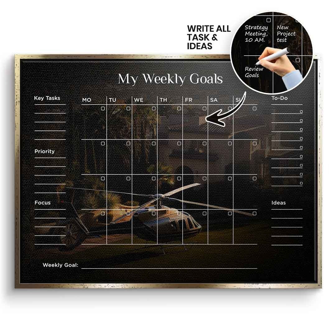 DOTCOMCANVAS Leinwandbild Success Planner 2.0 (Englisch) im goldenen Premium-Rahmen