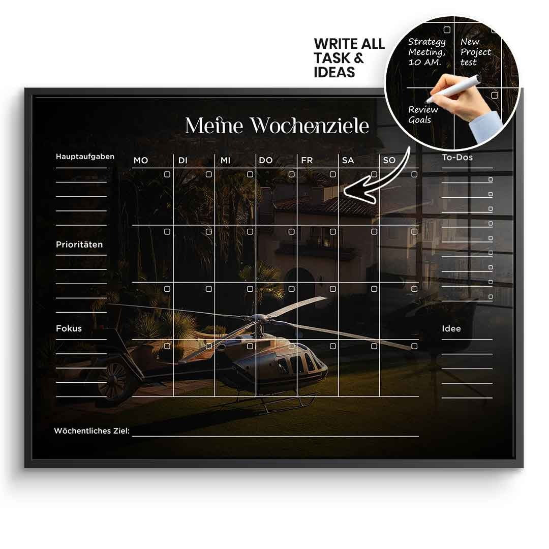 DOTCOMCANVAS Acrylglasbild Success Planner 2.0 (Deutsch) im schwarzen Premium-Rahmen