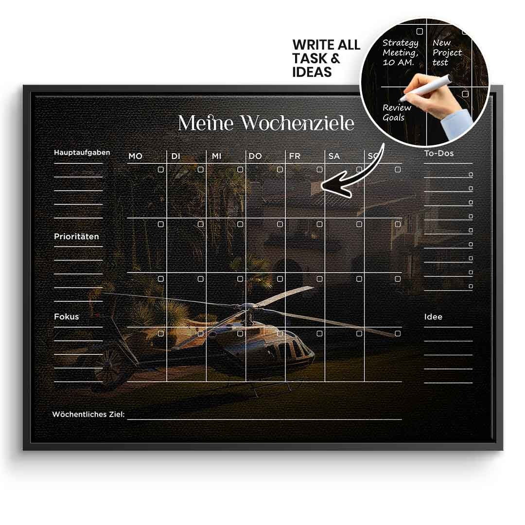 DOTCOMCANVAS Leinwandbild Success Planner 2.0 (Deutsch) im schwarzen Premium-Rahmen