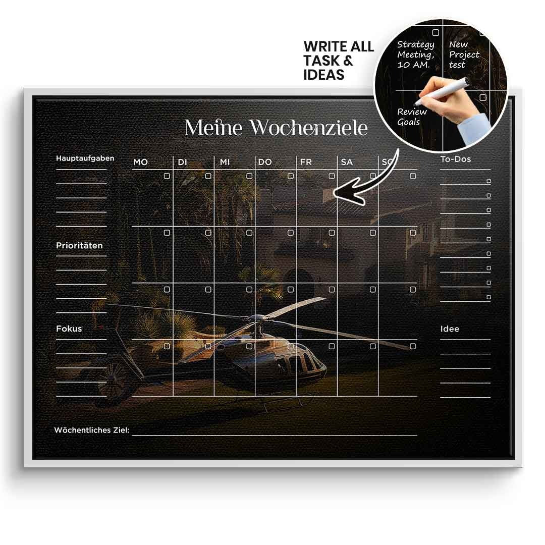 DOTCOMCANVAS Leinwandbild Success Planner 2.0 (Deutsch) im weißen Premium-Rahmen