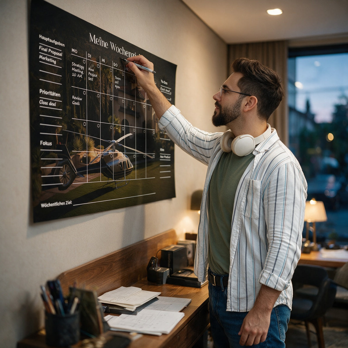 Poster Success Planner 2.0 (Deutsch) an der Wand eines modernen Wohnraums