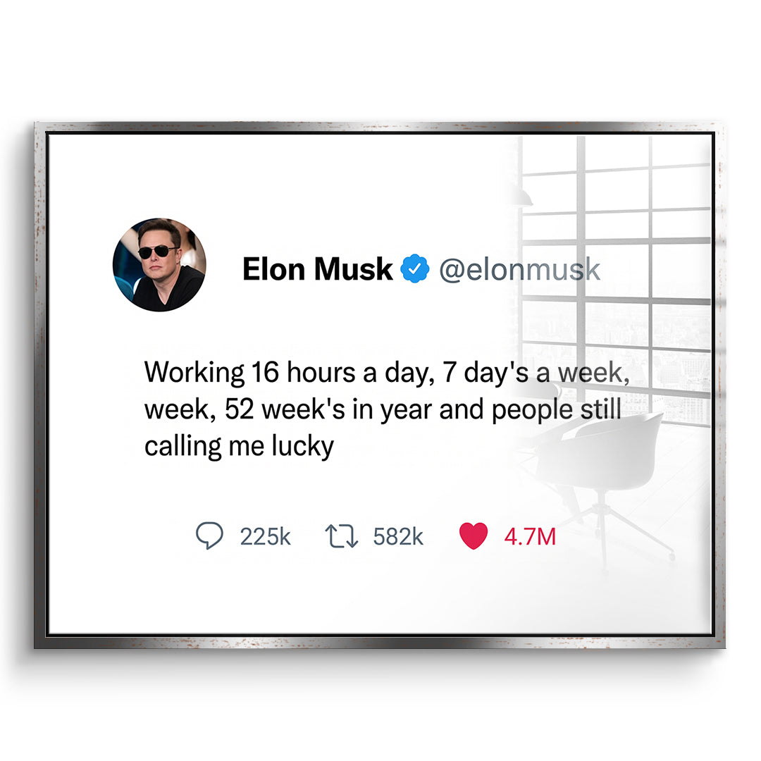 DOTCOMCANVAS Acrylglasbild Twite Elon Musk im silbernen Premium-Rahmen