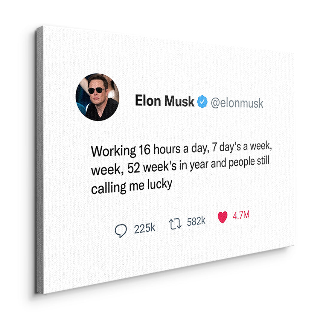 Seitenansicht des Leinwandbilds Twite Elon Musk ohne Rahmen