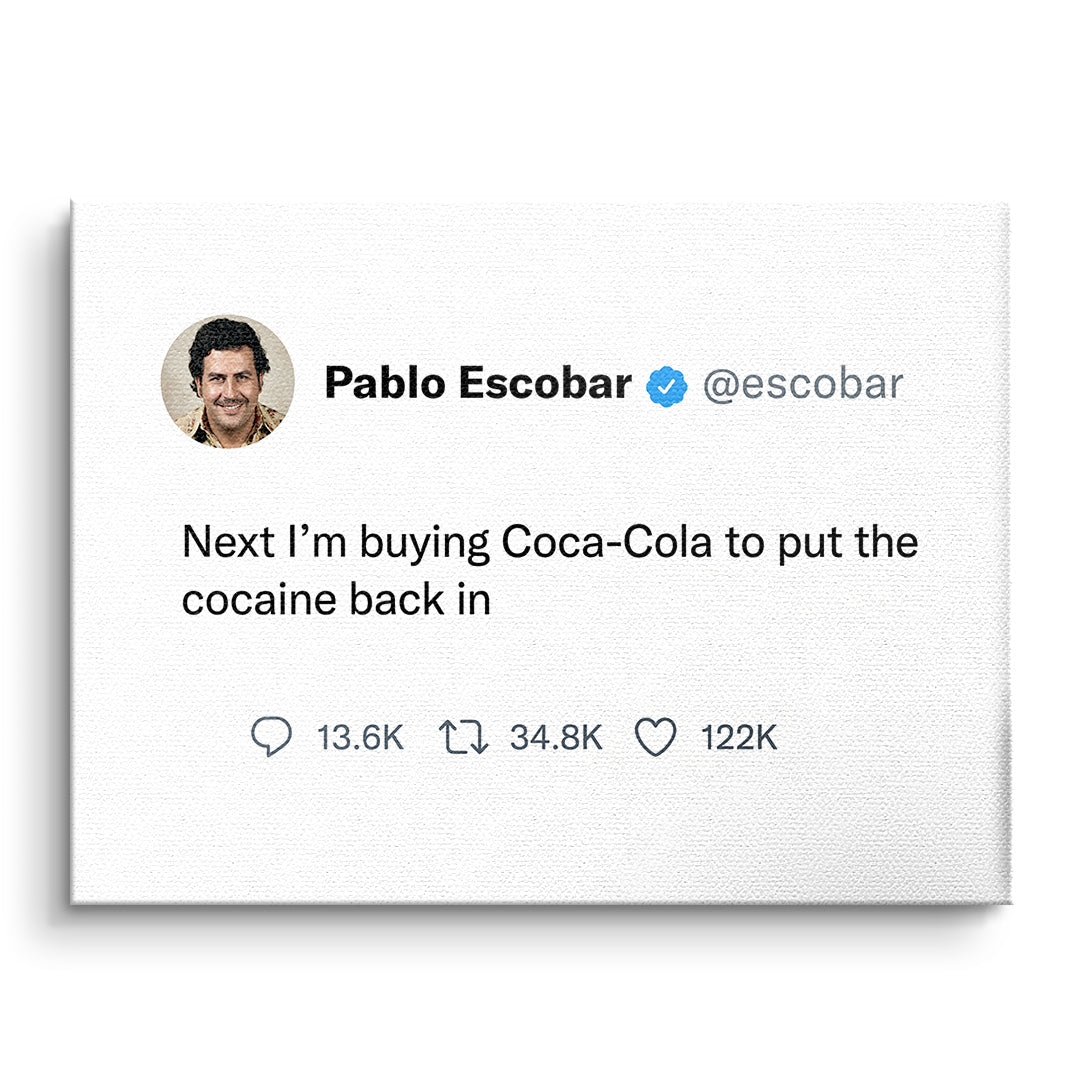 DOTCOMCANVAS Leinwandbild Twite Pablo Escobar ohne Rahmen