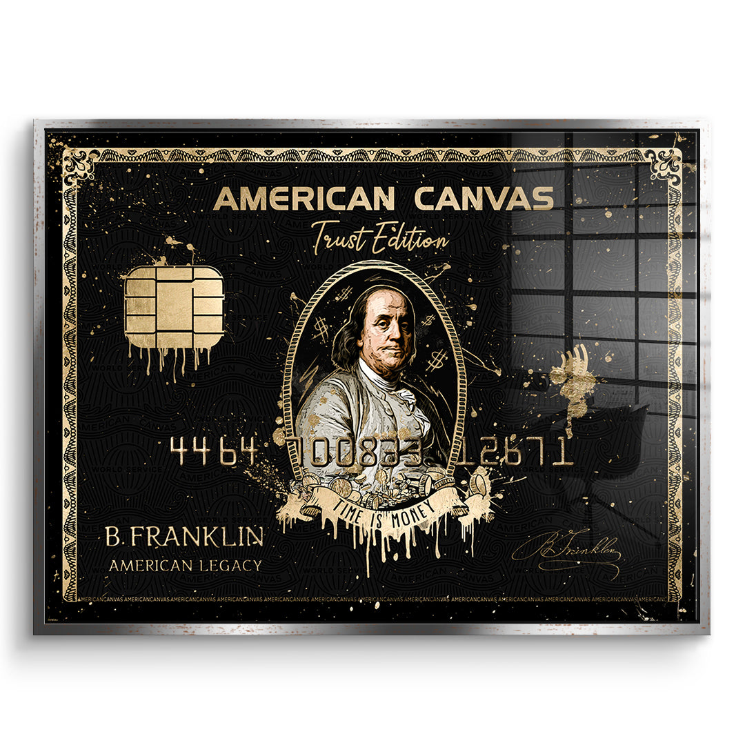 DOTCOMCANVAS Acrylglasbild Royal American Canvas Benjamin Franklin im silbernen Premium-Rahmen