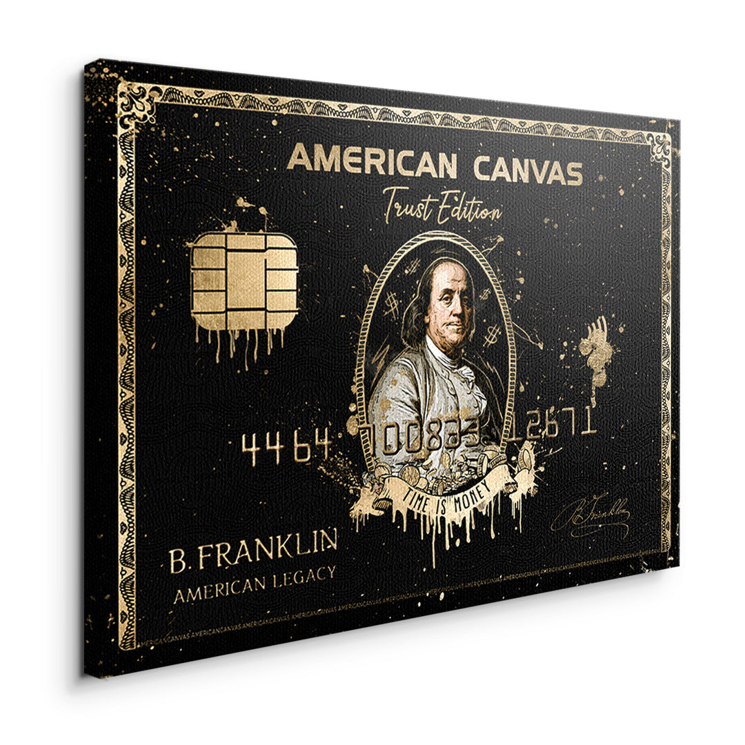 Seitenansicht des Leinwandbilds Royal American Canvas Benjamin Franklin ohne Rahmen