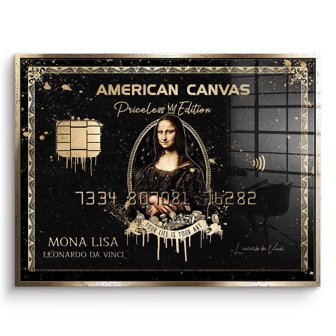 DOTCOMCANVAS Acrylglasbild Royal American Canvas Mona Lisa im goldenen Premium-Rahmen