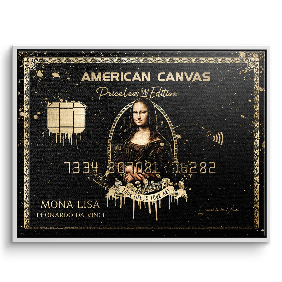 DOTCOMCANVAS Leinwandbild Royal American Canvas Mona Lisa im weißen Premium-Rahmen