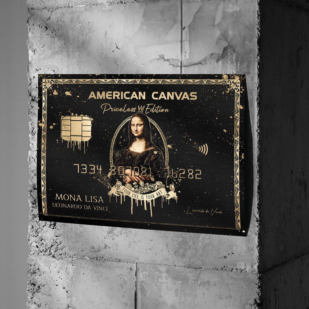 Poster Royal American Canvas Mona Lisa an einer Betonwand